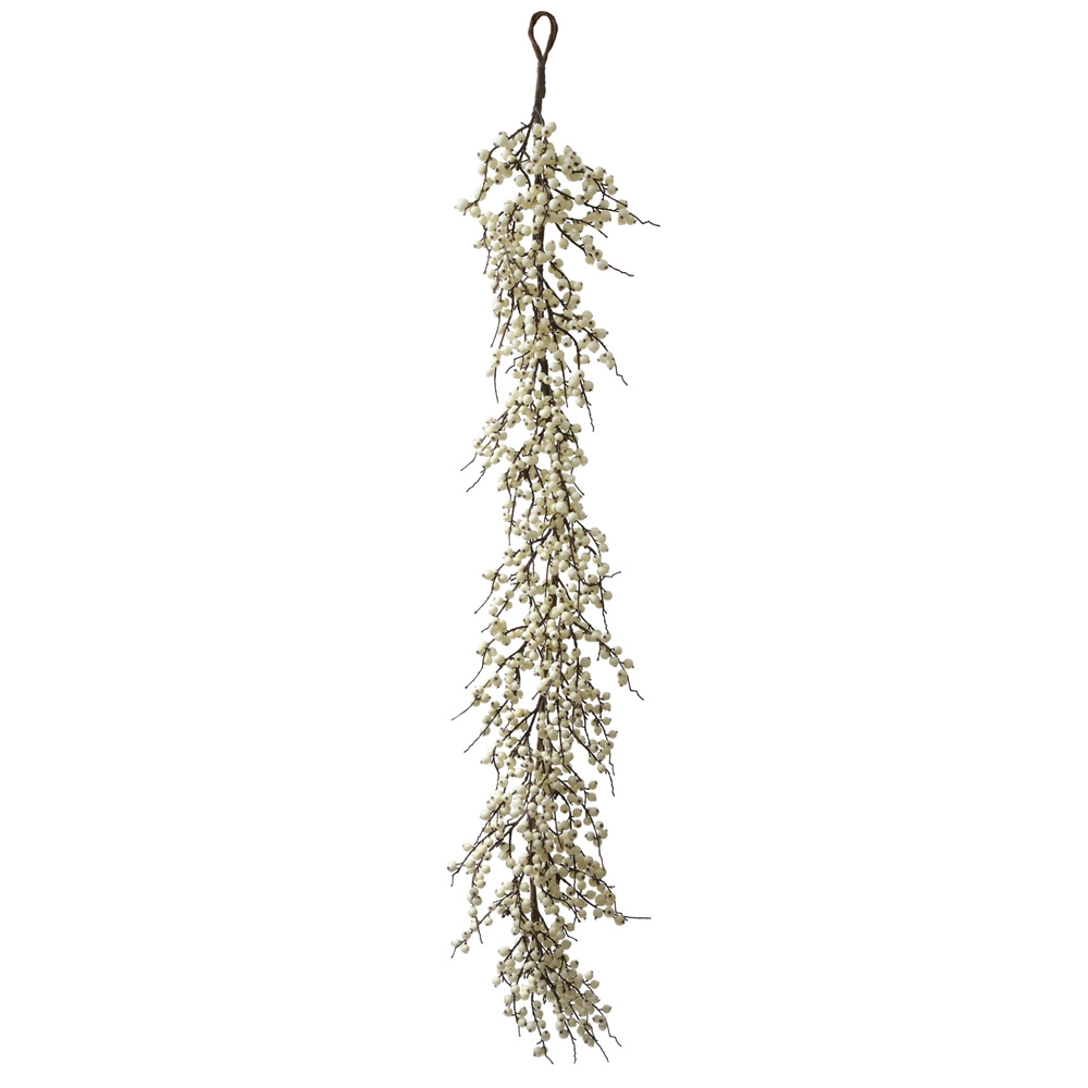 60 Inch White Fall Wild Berry Artificial Wedding Garland Unlit Weather Resistant
