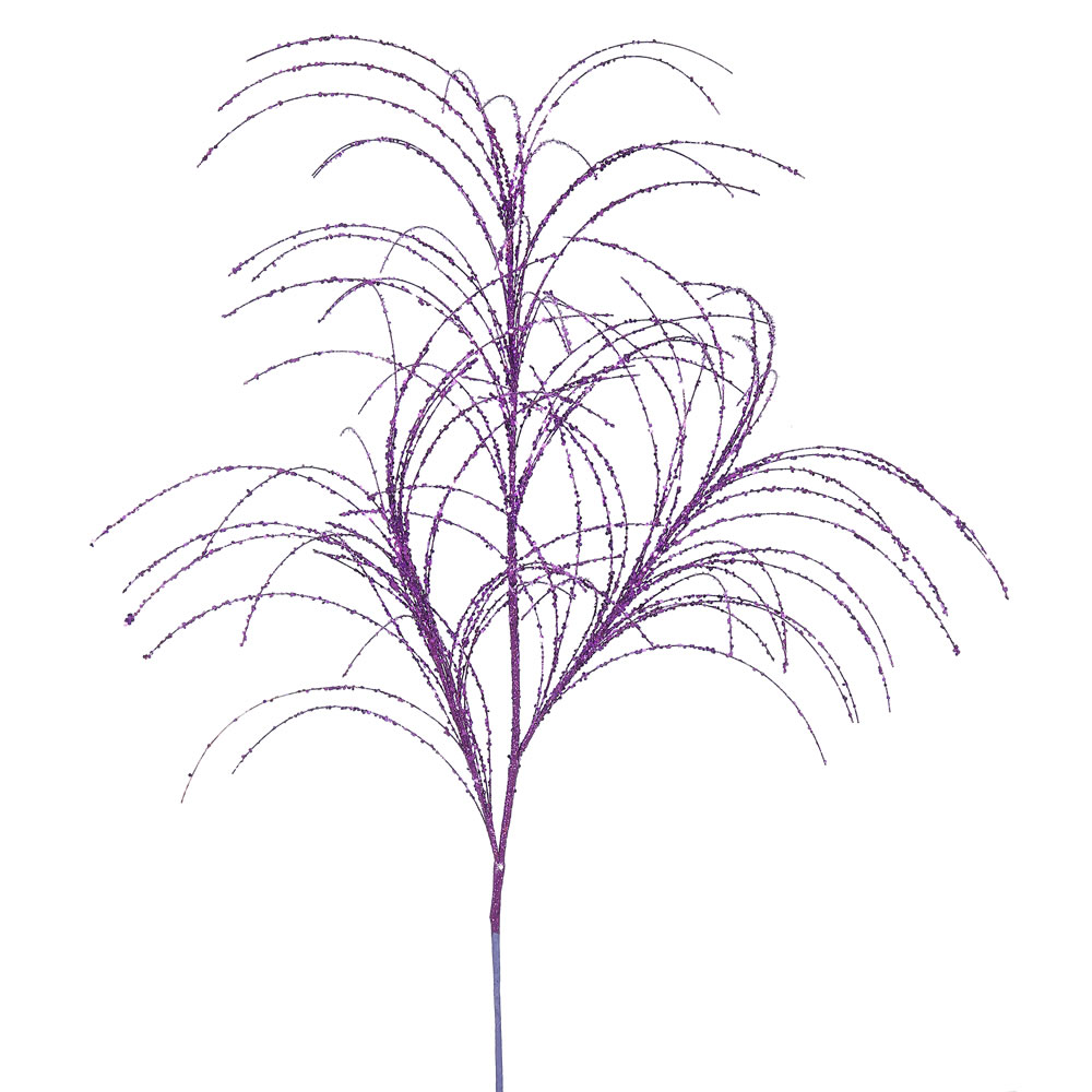 Purple Glitter Grass Decorative Artificial Wedding Spray