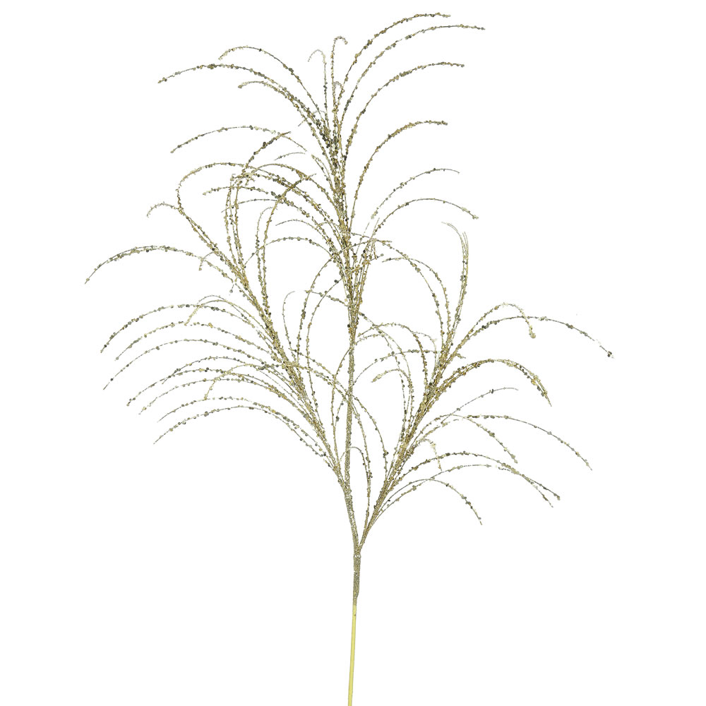 Gold Glitter Grass Decorative Artificial Wedding Spray
