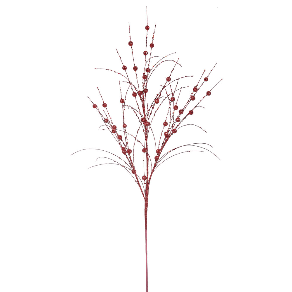 Red Glitter Berry Decorative Artificial Wedding Spray