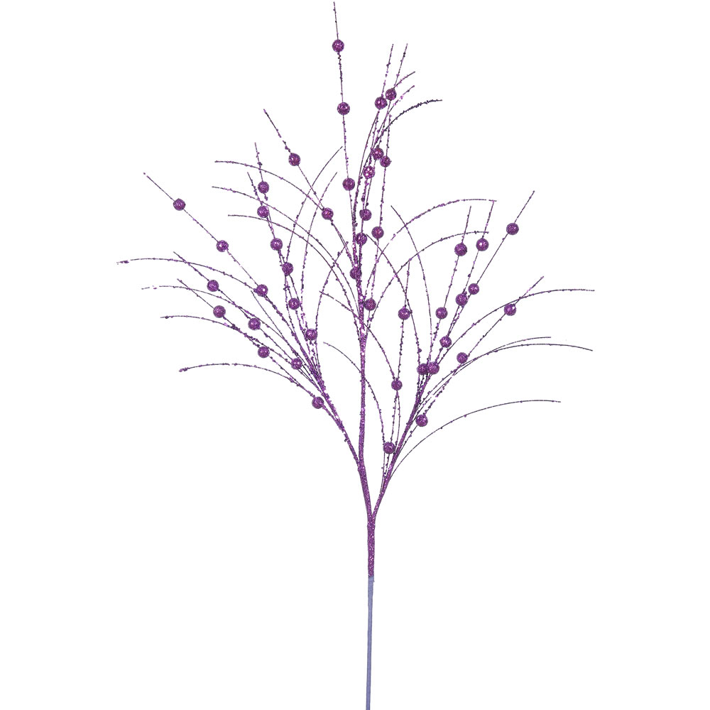 Purple Glitter Berry Decorative Artificial Wedding Spray