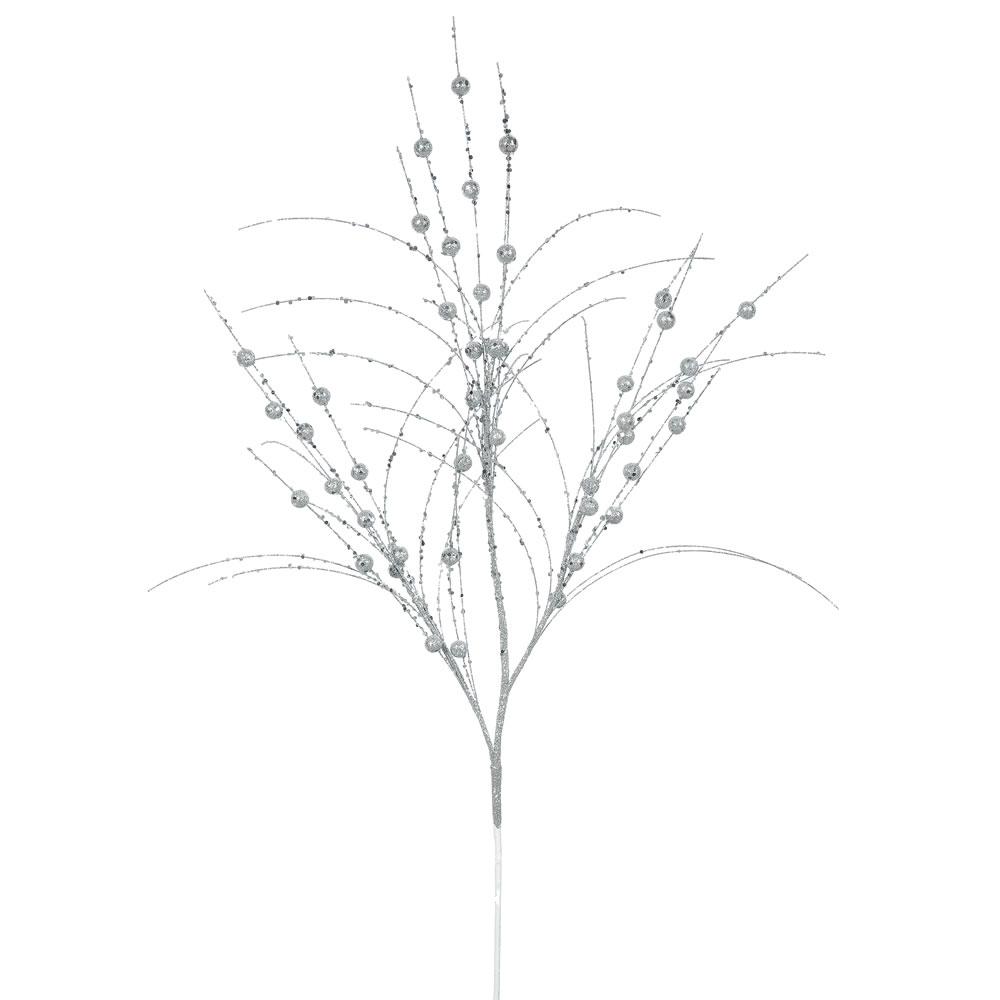 Silver Glitter Berry Decorative Artificial Wedding Spray