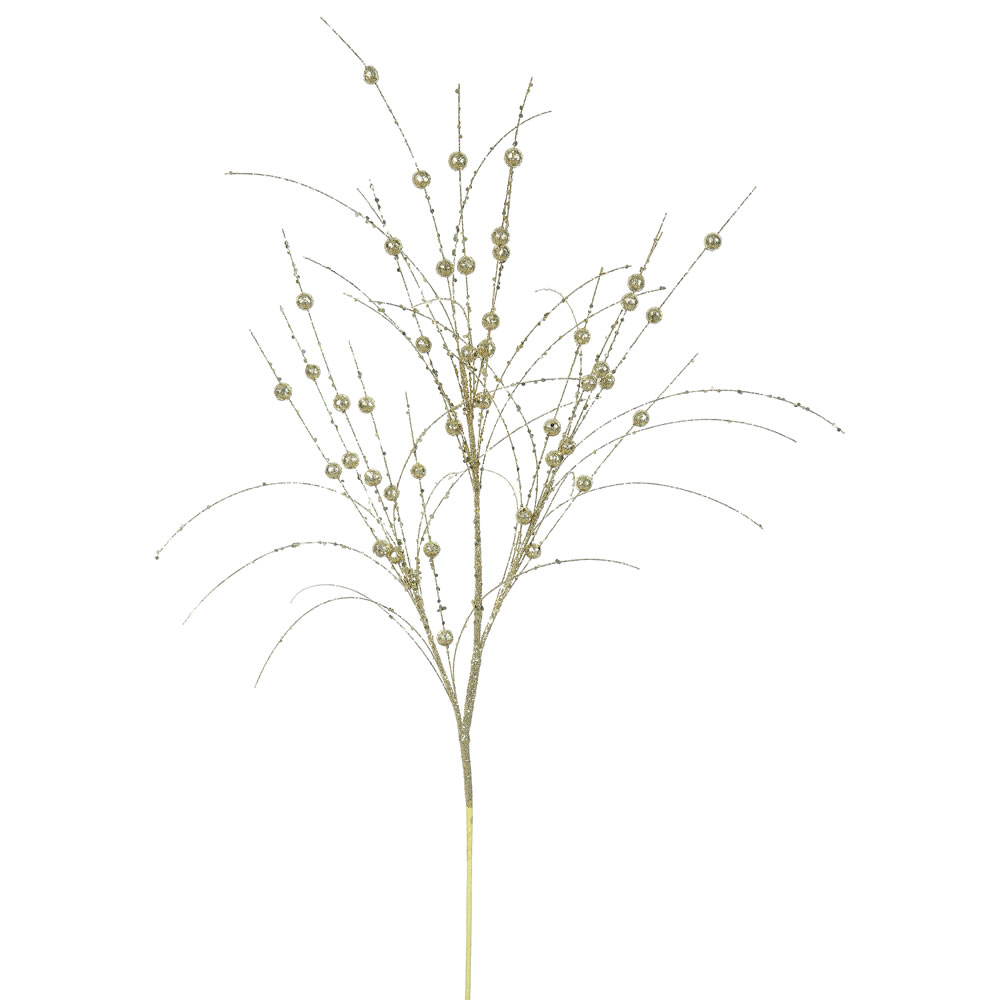 Gold Glitter Berry Decorative Artificial Wedding Spray