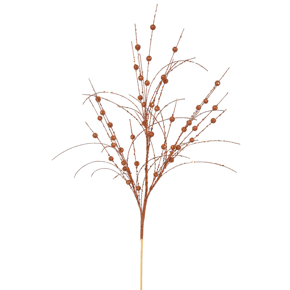 Copper Glitter Berry Decorative Artificial Wedding Spray