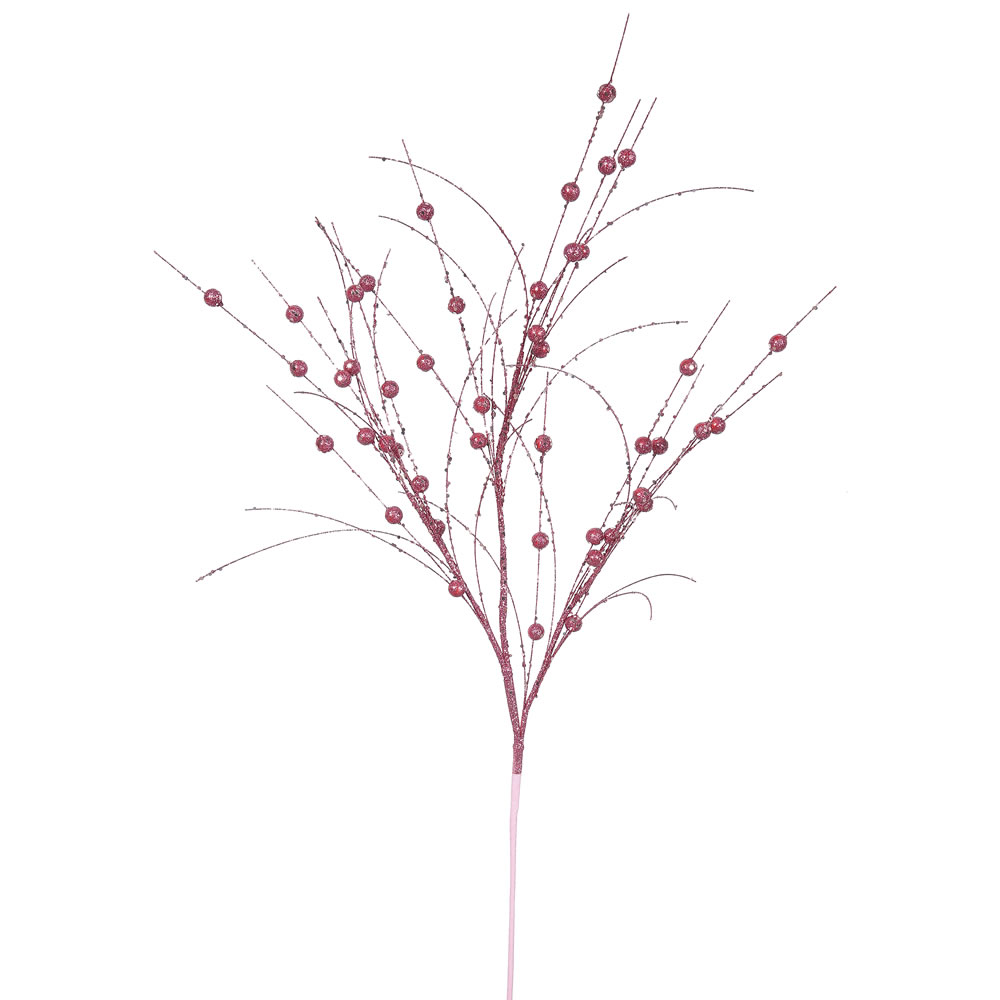 Mauve Glitter Berry Decorative Artificial Wedding Spray