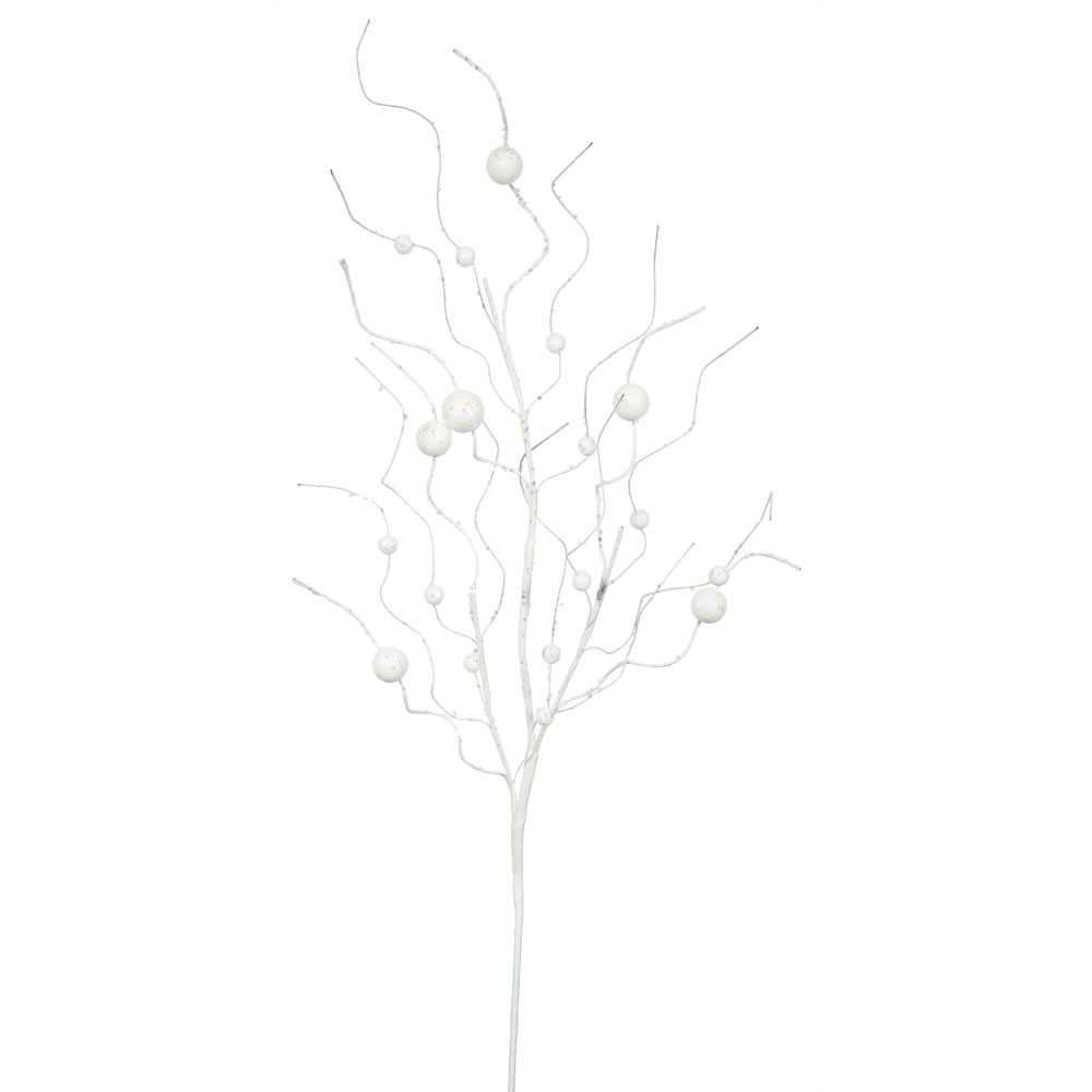 White Glitter Ball Decorative Artificial Wedding Spray