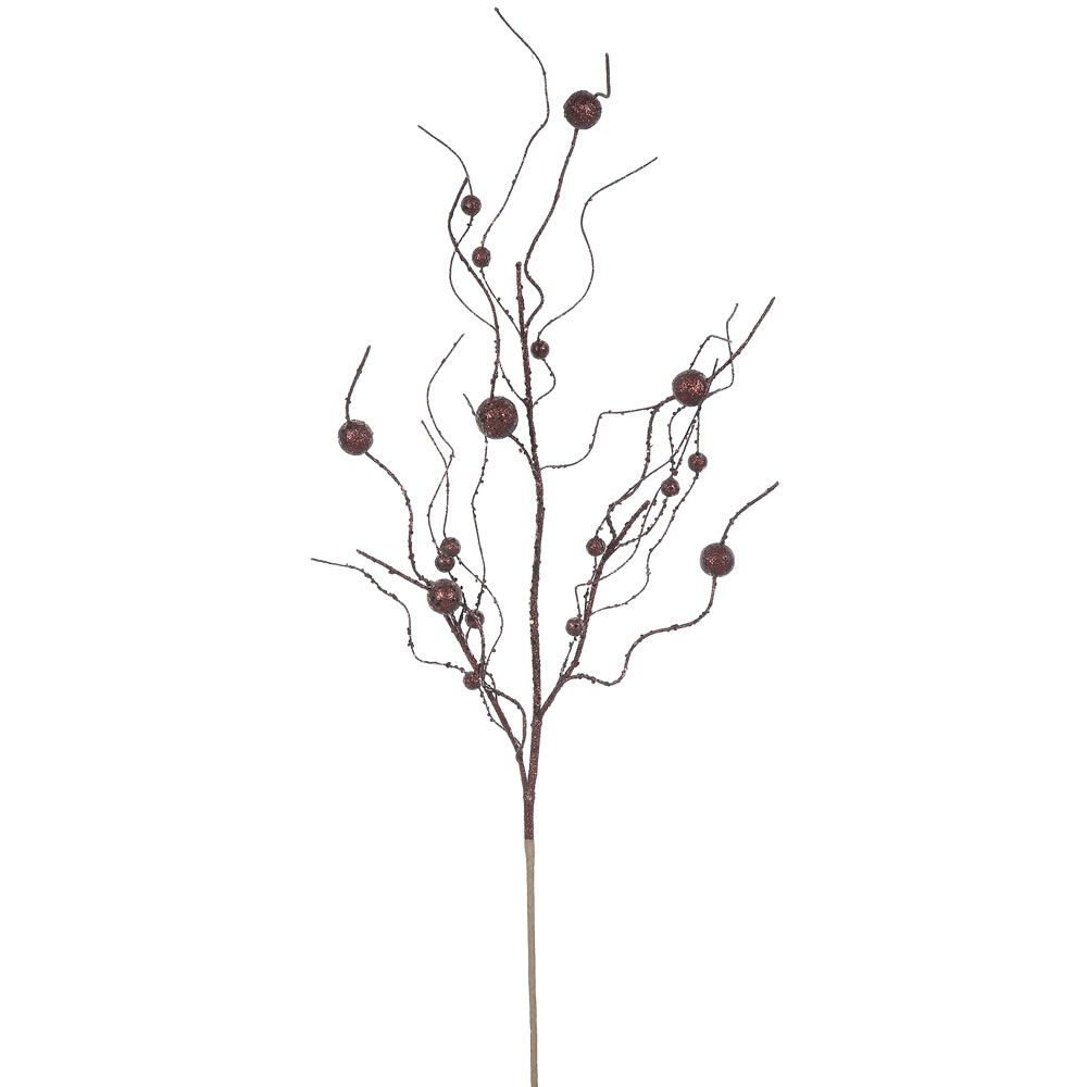 Mocha Glitter Ball Decorative Artificial Christmas Spray
