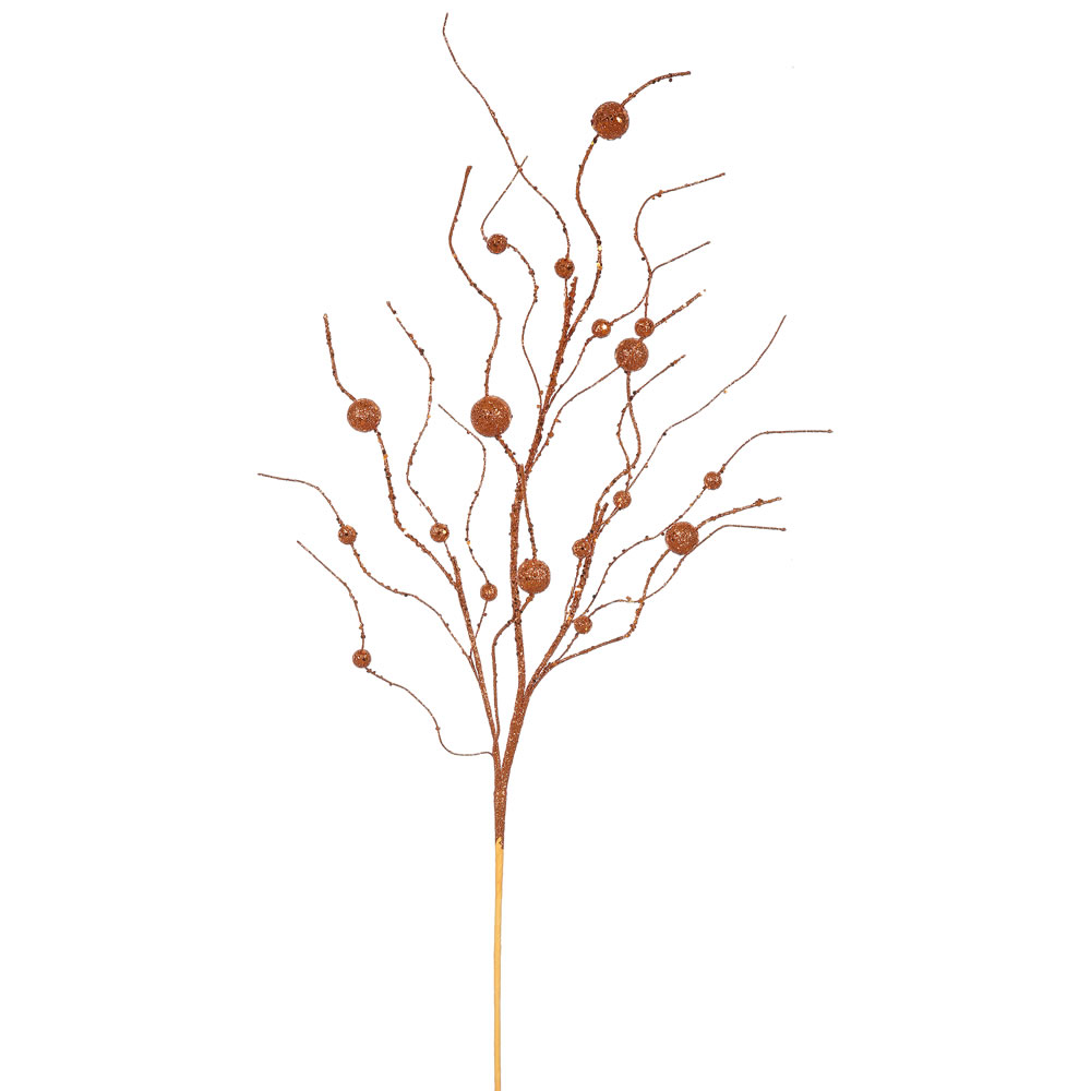 Copper Glitter Ball Decorative Artificial Christmas Spray