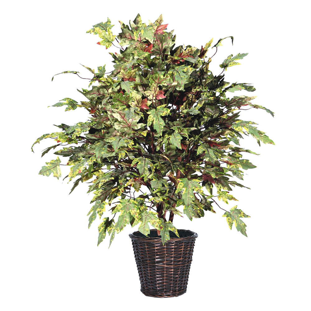 4 Foot Frosted Maple Potted Artificial Plant