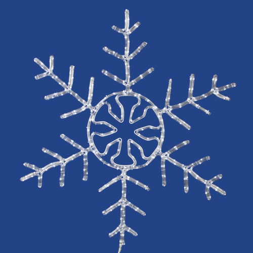 48 Inch LED Ropelight Pure White Forked Snowflake Lighted Christmas Decoration