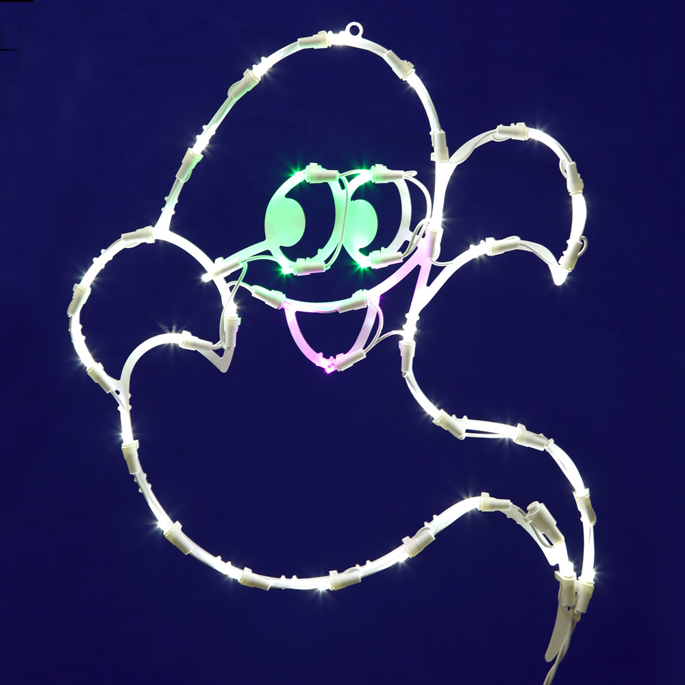 Christmastopia.com Ghoulish Ghost LED Lighted Window Halloween Decoration 35 LED 5MM Wide Angle Polka Dot Lights