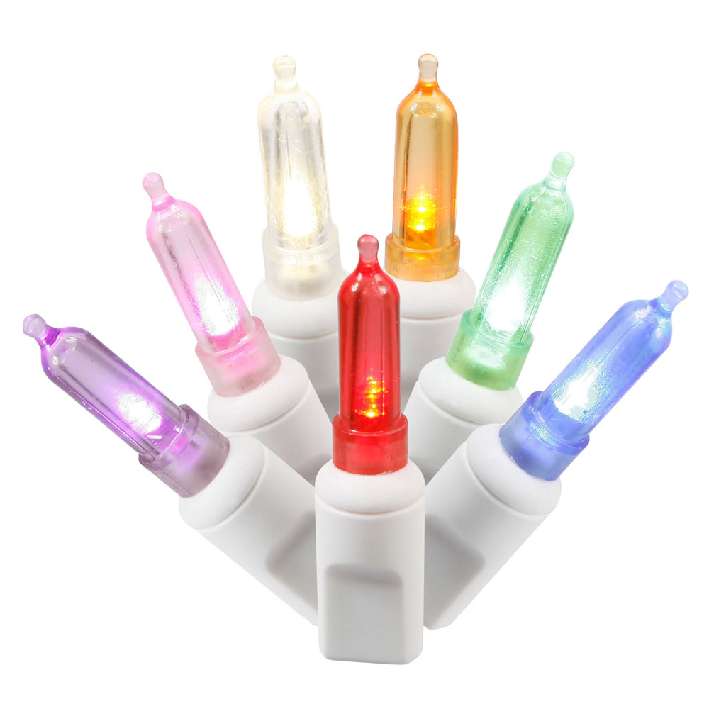 Christmastopia.com 100 Commercial Grade LED M5 Italian Smooth Multi Color Christmas Mini Light Set White Wire