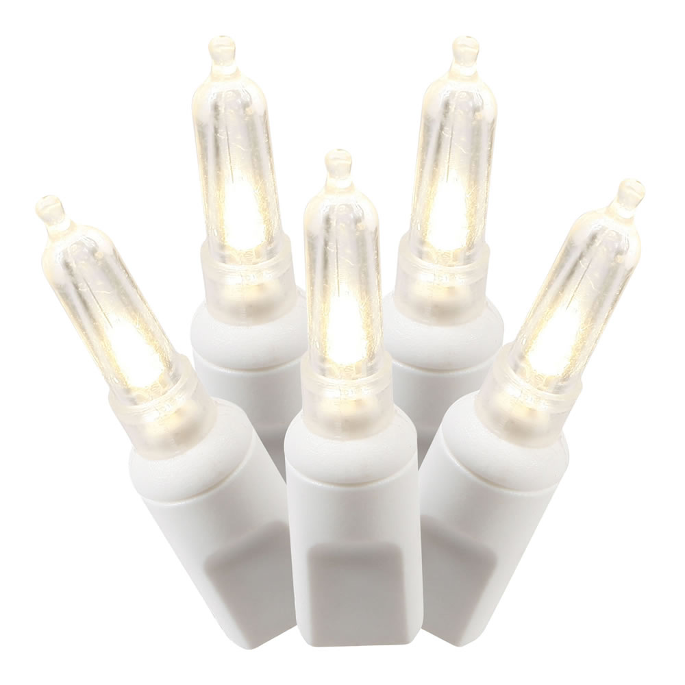 Christmastopia.com 100 Commercial Grade LED M5 Italian Smooth Warm White Wedding Mini Light Set White Wire Polybag