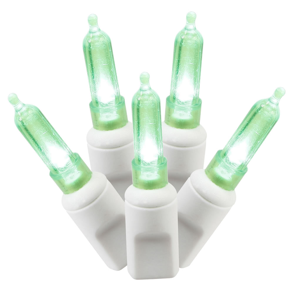 Christmastopia.com 100 Commercial Grade LED M5 Italian Smooth Green Easter Mini Light Set White Wire