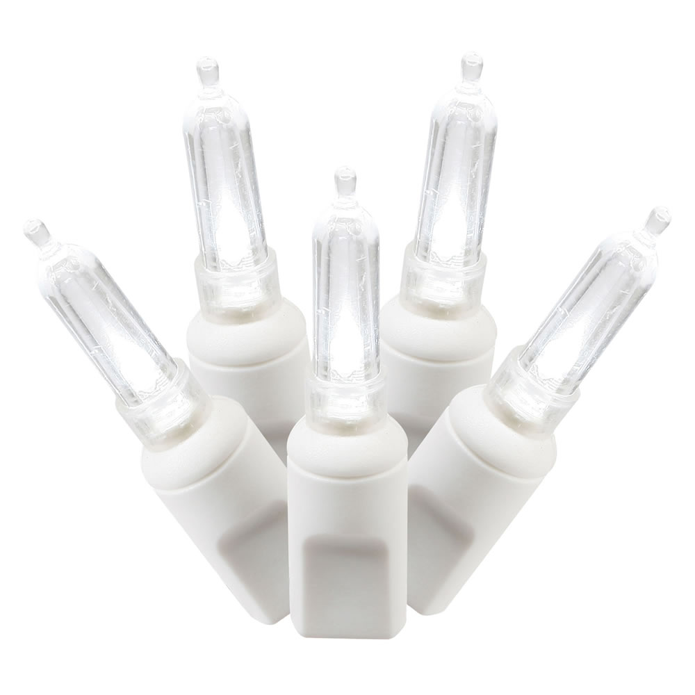 Christmastopia.com 100 Commercial Grade LED M5 Italian Smooth Pure White Christmas Mini Light Set White Wire