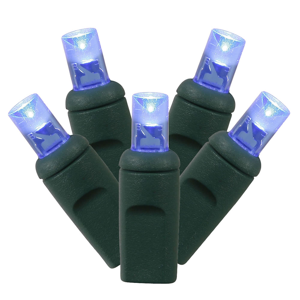 Christmastopia.com - 50 Commercial Grade LED 5MM Wide Angle Polka Dot Blue Christmas Light Set Polybag