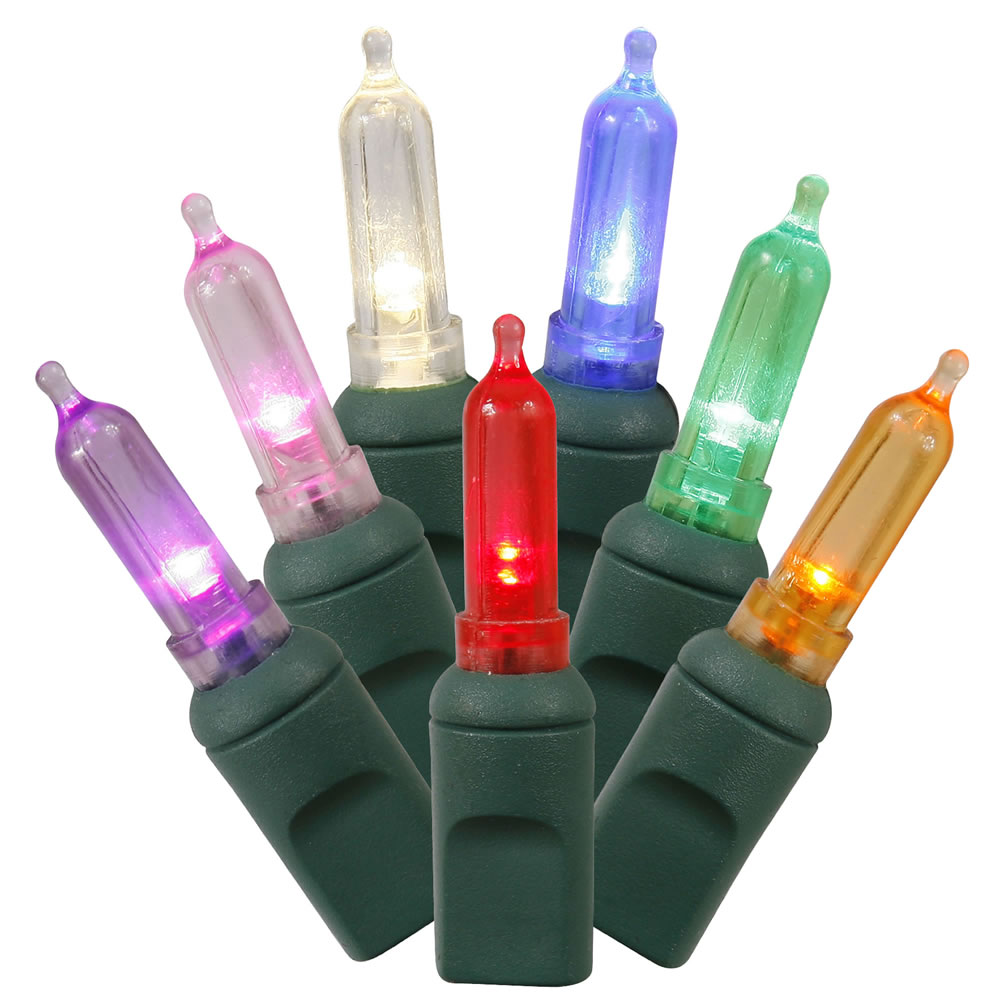 50 Commercial Grade LED M5 Italian Smooth Multi Color Christmas Mini Light Set