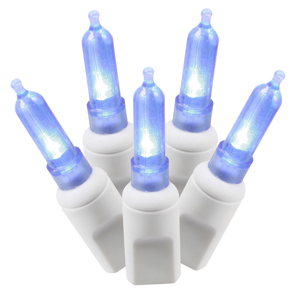 Christmastopia.com 50 Commercial Grade LED Italian M5 Smooth Blue Easter Mini Light Set White Wire