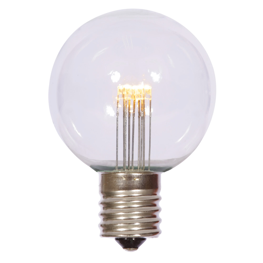 LED G50 Globe Warm White Transparent Retrofit C9 E17 Socket Christmas Light Set Replacement Bulbs