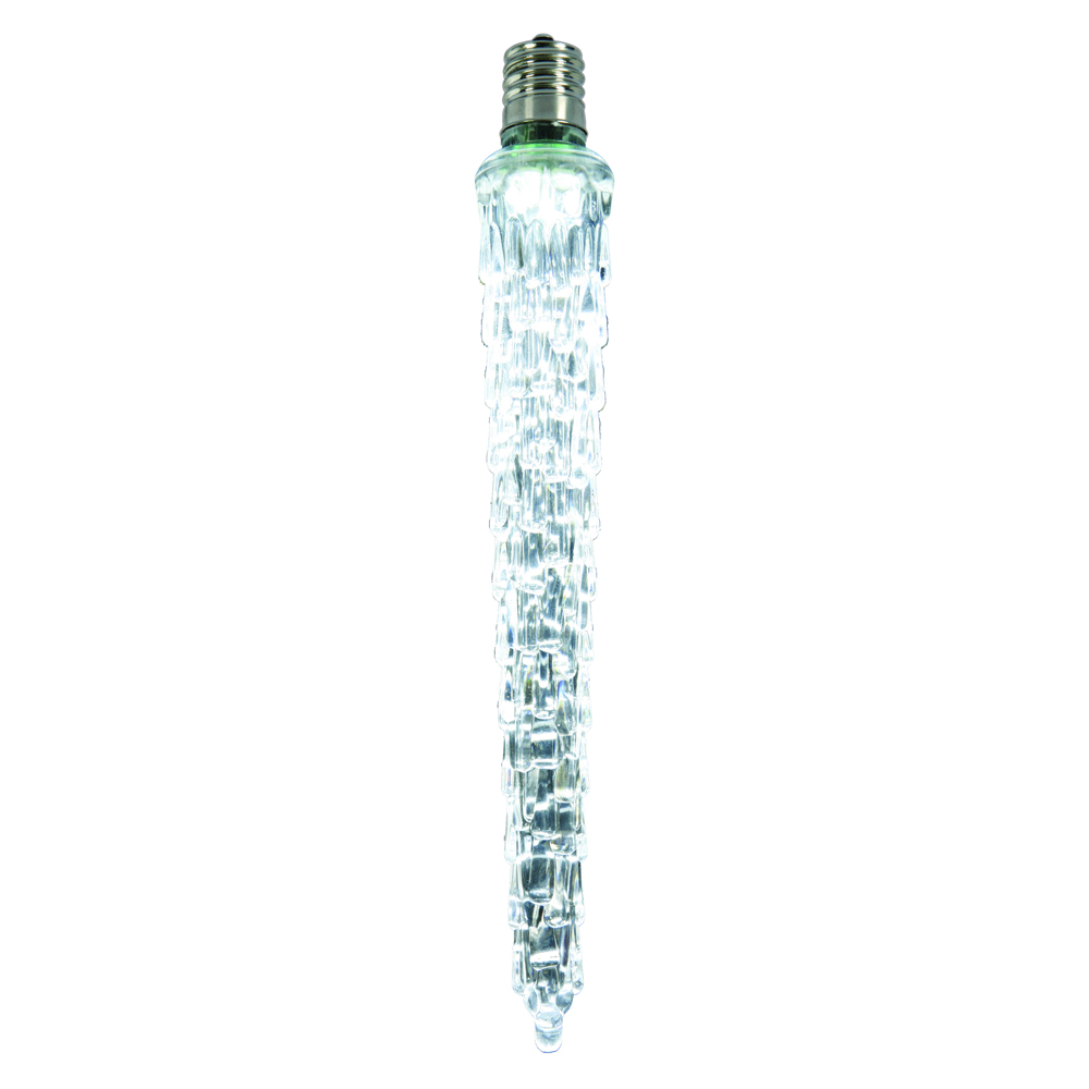 7 Inch LED C7 Steady Cool White Icicle Christmas Light Replacement Bulb