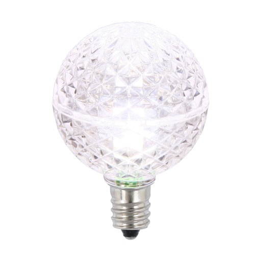 25 LED G40 Globe Pure White Faceted Retrofit Night Light C7 Socket Replacement Bulbs