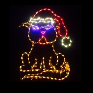 Grumpy Scrooge Cat LED Lighted Outdoor Christmas Lawn Decoration
