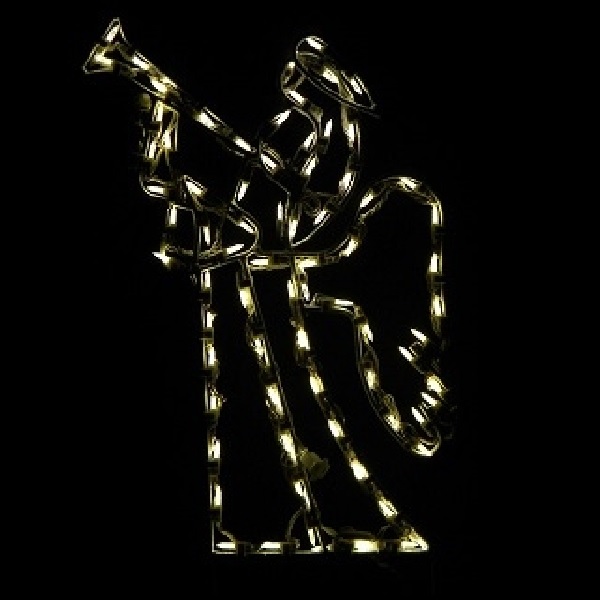 Angel with Trumpet LED Lighted Outdoor Christmas Decoration  Small
