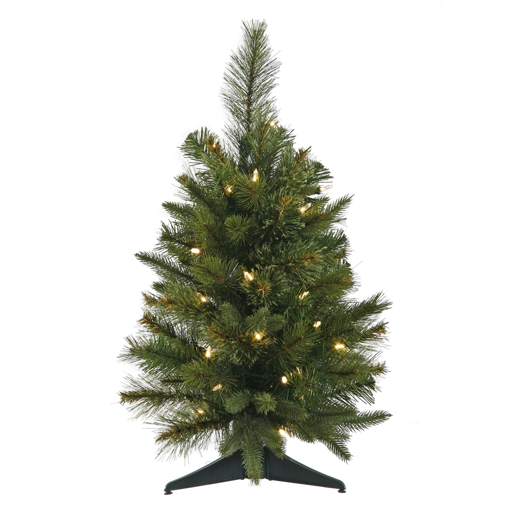 2 Foot Cashmere Pine Artificial Christmas Tree 30 LED M5 Italian Warm White Lights