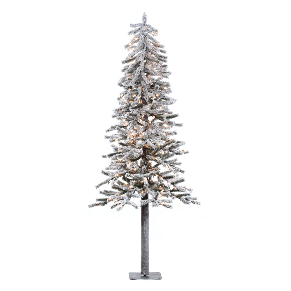 Christmastopia.com 7 Foot Flocked Alpine Artificial Christmas Tree 300 DuraLit Incandescent Clear Mini Lights