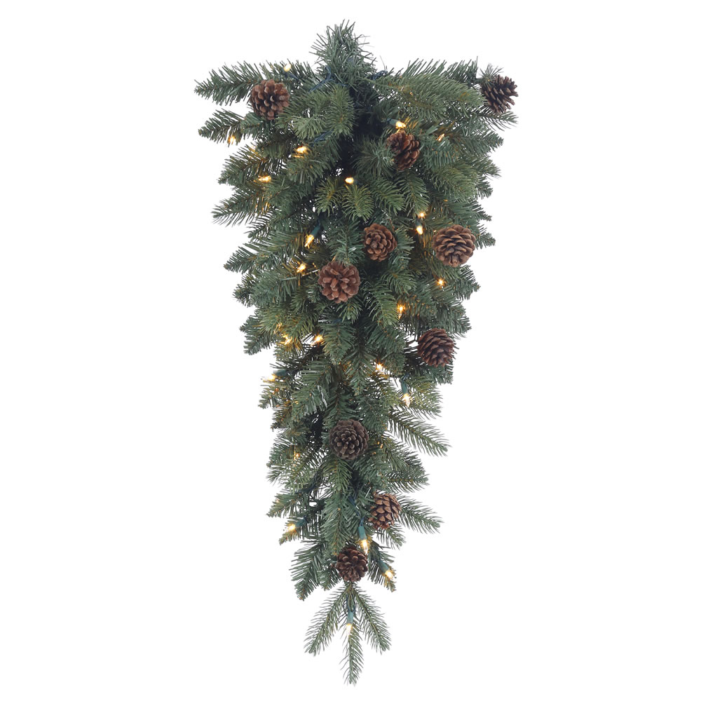 30 Inch Aberdeen Spruce Artificial Christmas Teardrop with 35 Clear Lights