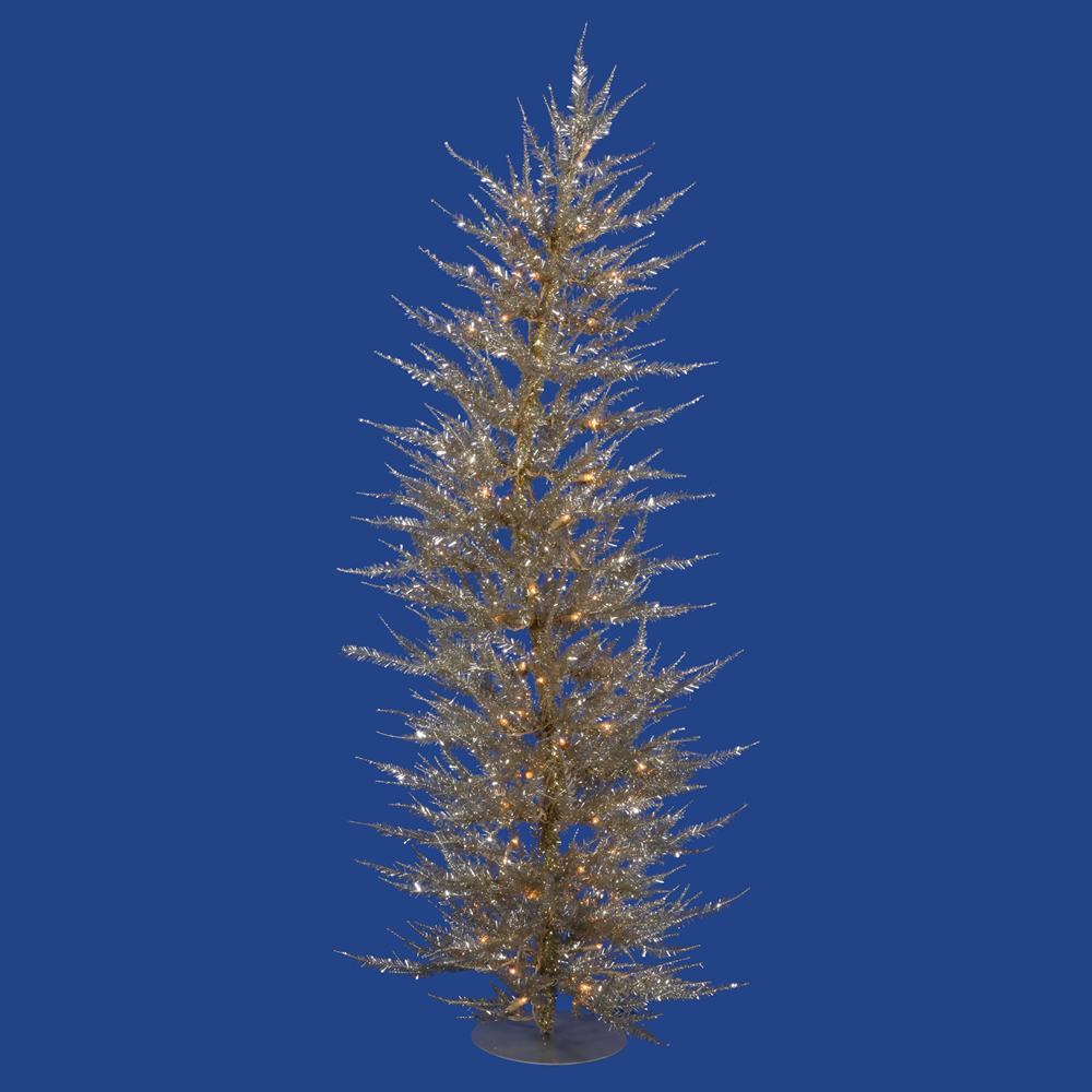 4 Foot Champagne Laser Artificial Christmas Tree 70 LED M5 Italian Warm White Mini Lights