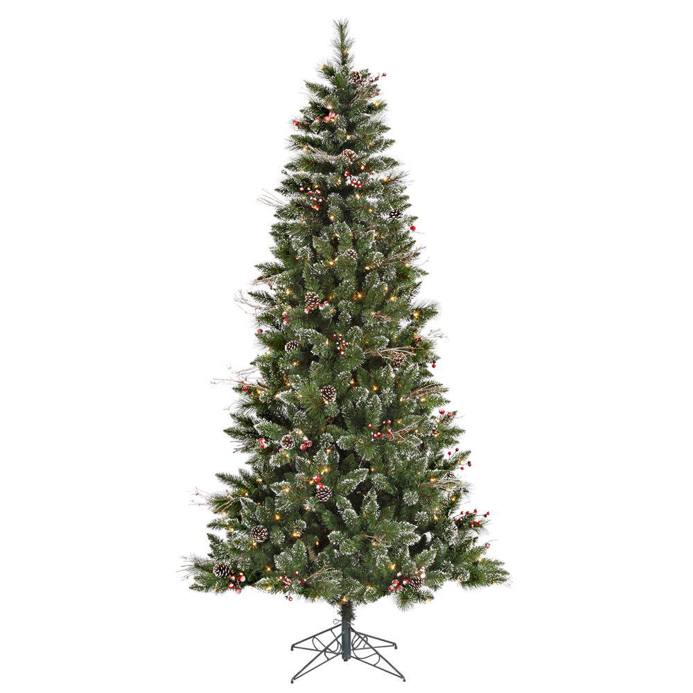 Christmastopia.com 4.5 Foot Snow Tipped Pine and Berry Artificial Christmas Tree 150 DuraLit Incandescent Clear Mini Lights