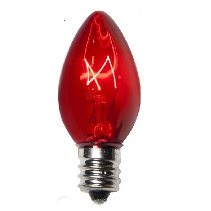 Incandescent C7 Smooth Transparent Red Night Light Replacement Bulbs - Case of 1000