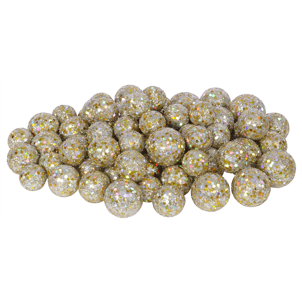 Champagne Glitter Sequin Styrofoam Ball Assorted Sizes