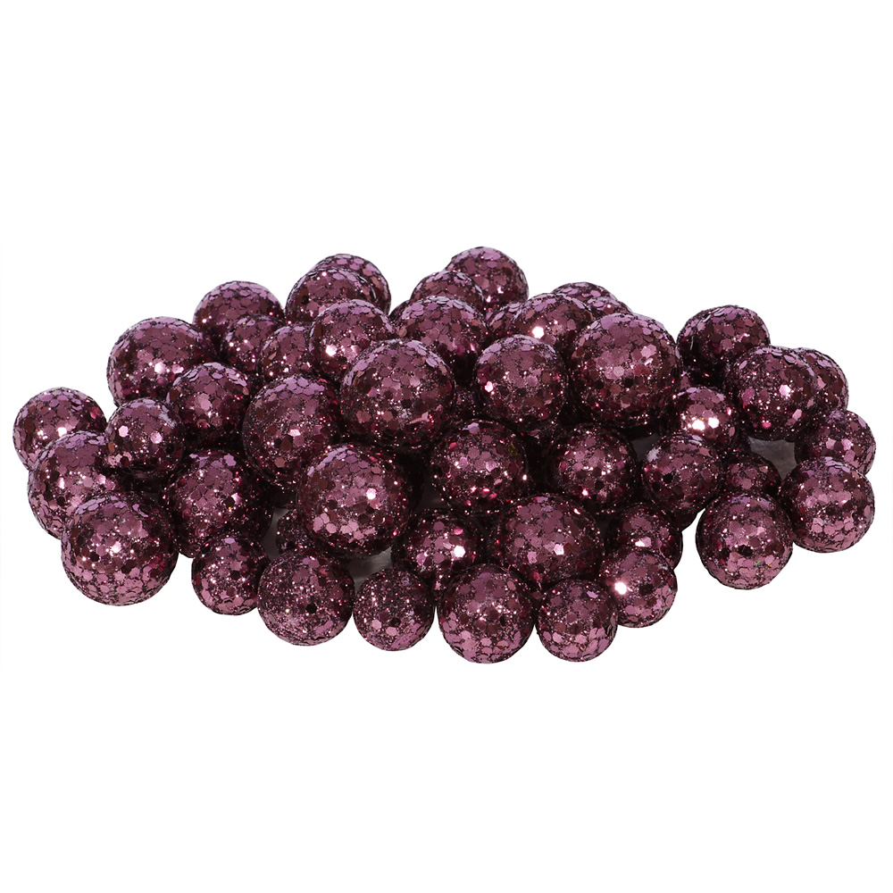 Christmastopia.com - Mauve Glitter Sequin Styrofoam Ball Assorted Sizes