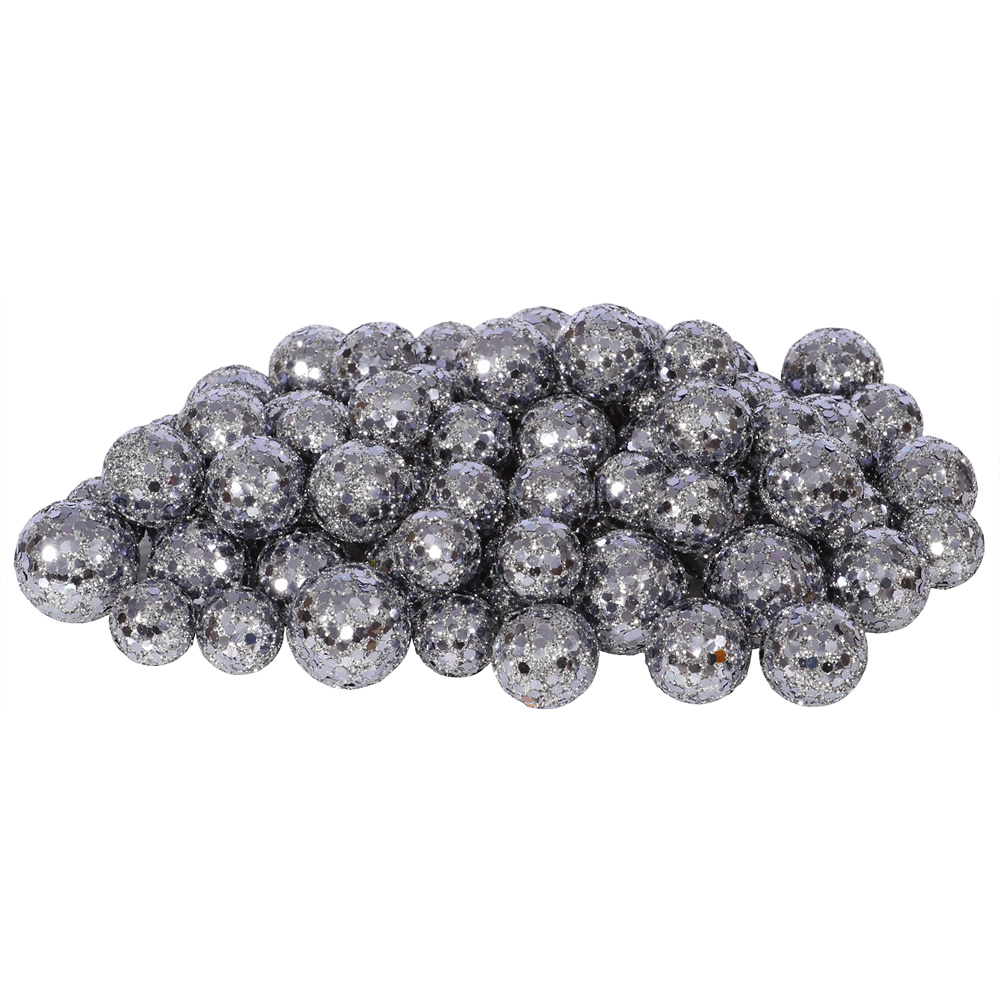 Pewter Silver Glitter Sequin Styrofoam Ball Assorted Sizes