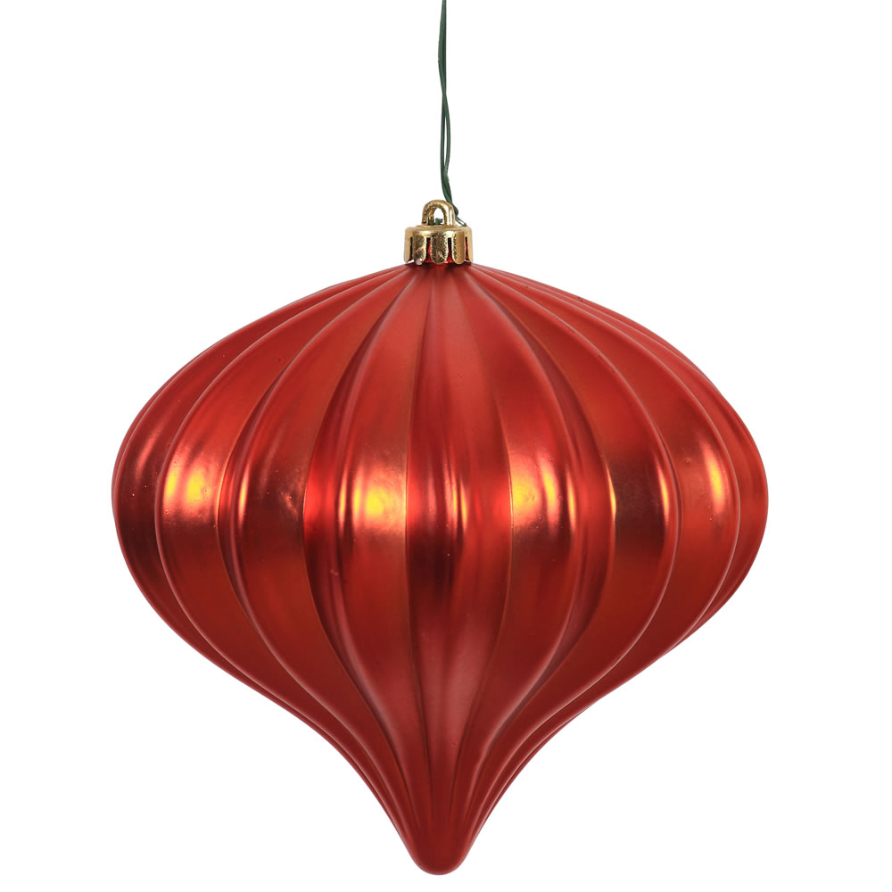 5.7 Inch Red Matte Onion Ornament 3 per Set