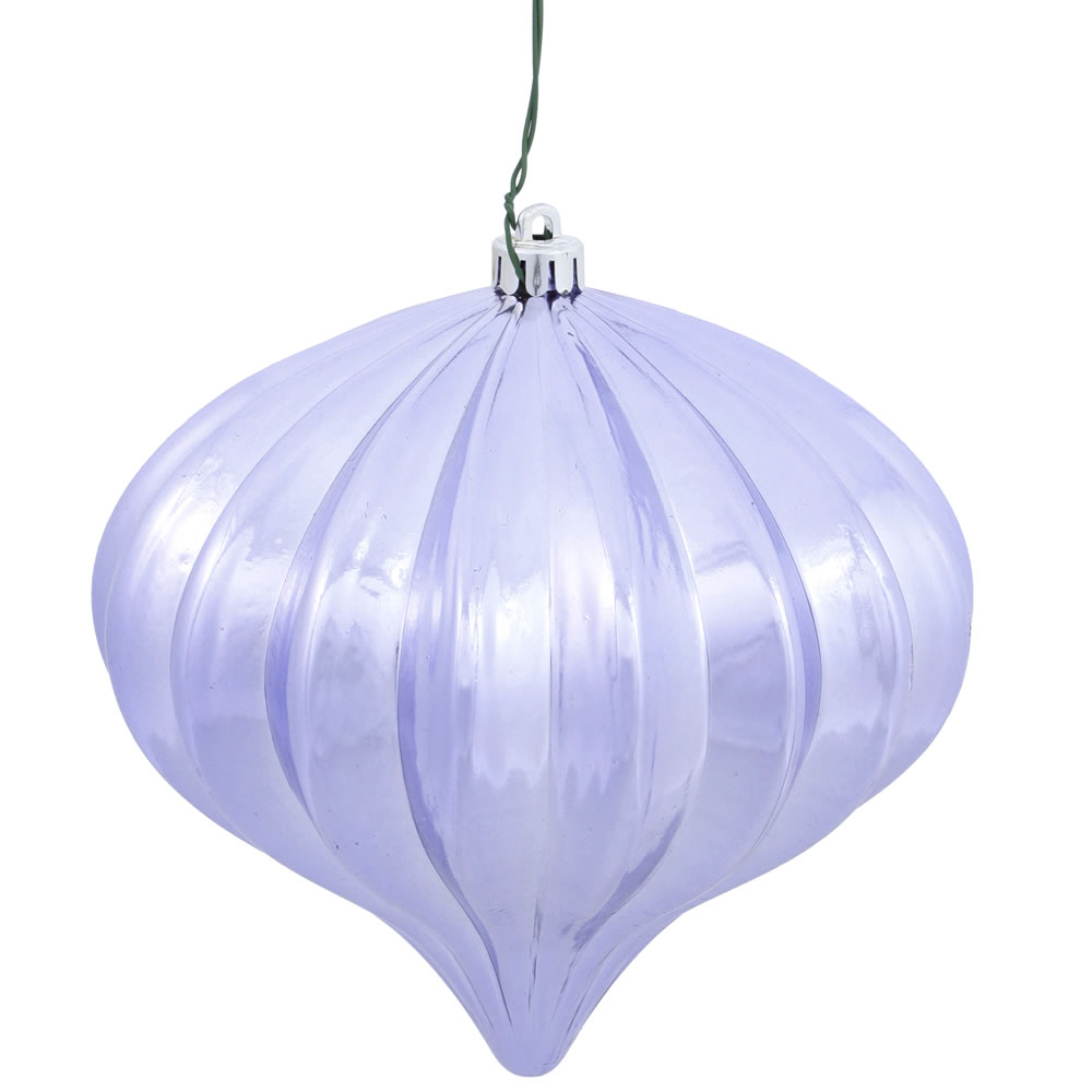 5.7 Inch Steel Blue Shiny Onion Ornament 3 per Set