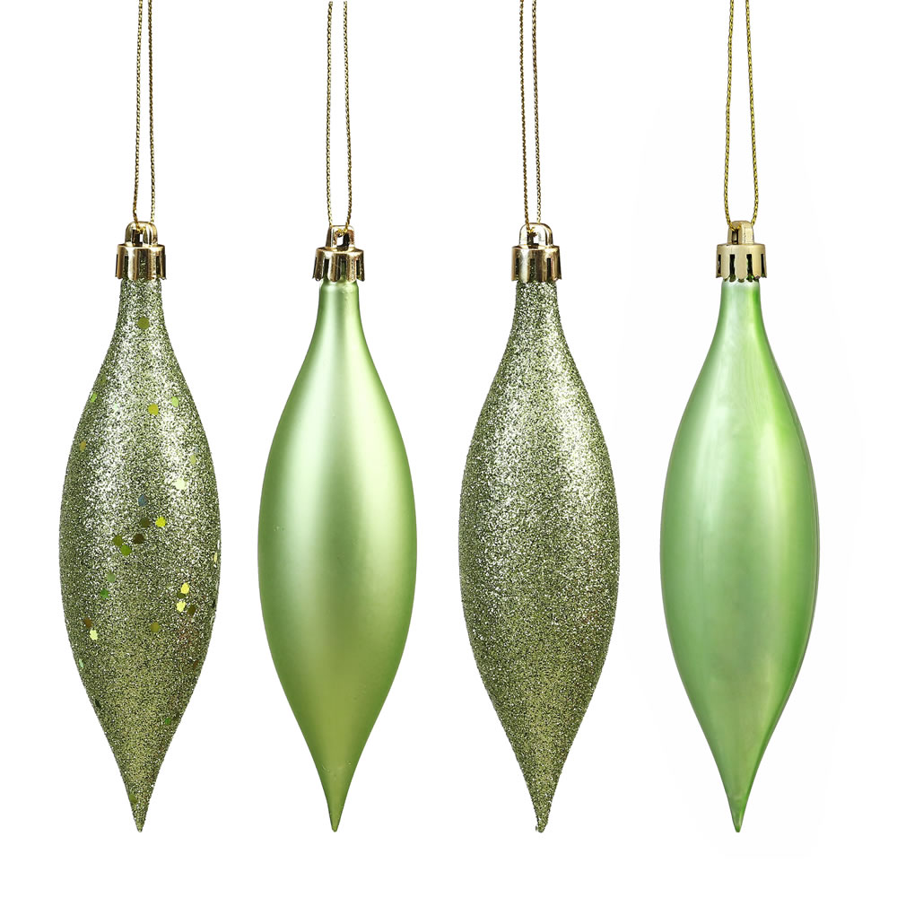 5.5 Inch Celadon Green Drop Christmas Ornament Assorted Finishes