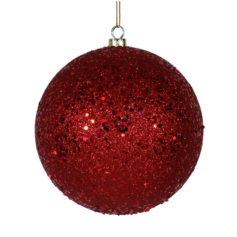 8 Inch Red Sequin Round Ornament