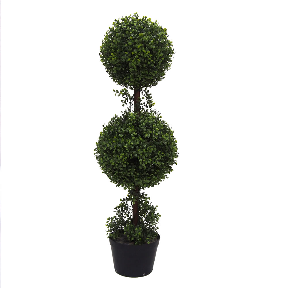 Christmastopia.com 3 Foot Green Boxwood Double Ball Topiary Artificial Potted Tree UV