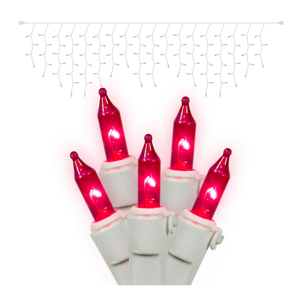 Christmastopia.com 100 Pink Mini Incandescent Easter Icicle Light Set White Wire