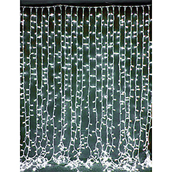 Christmastopia.com 100 LED 5MM Wide Angle Pure White Curtain Christmas Light Set White Wire