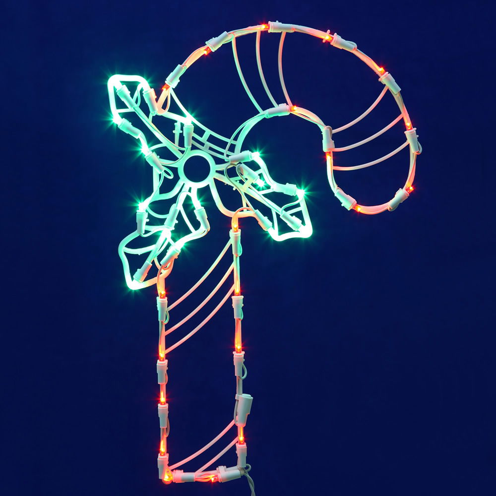 Candy Cane LED Lighted Window Christmas Decoration 35 LED 5MM Wide Angle Polka Dot Lights