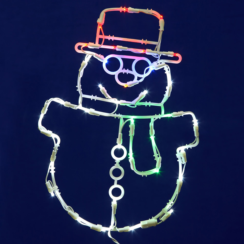 Snowman LED Lighted Window Christmas Decoration 35 LED 5MM Wide Angle Polka Dot Lights